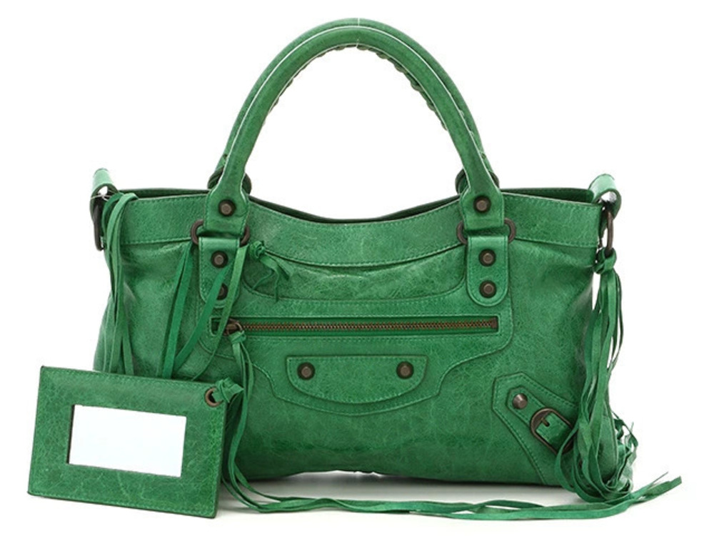 Balenciaga bag shoulder first leather green